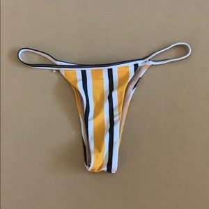 Striped cheeky bikini bottoms